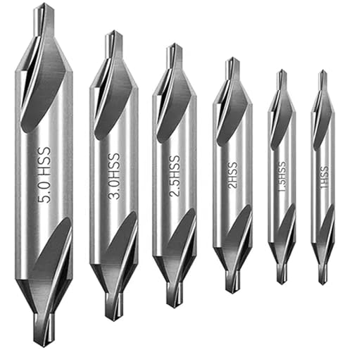 Binnan Zentrierbohrer Metall,6 Stück HSS Zentrierbohrer Metall Set,60 Grad HSS Zentrierbohrer Center,Größe 1.0/1.5/2.0/2.5/3.0/5.0 mm Senkwerkzeuge für Drehbank Zubehör und Metallbearbeitung Binnan Zentrierbohrer Metall,6 Stück HSS Zentrierbohrer Metall Set,60 Grad HSS Zentrierbohrer Center,Größe 1.0/1.5/2.0/2.5/3.0/5.0 mm Senkwerkzeuge für Drehbank Zubehör und Metallbearbeitung von Binnan