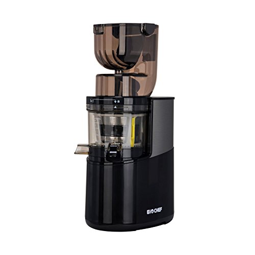 BioChef Altas Entsafter Whole Slow Juicer Pro - Ultra Leistungsstarker Motor, Einfach Gemüse & Früchte Entsaften mit XXL Einfüllschacht, Spülmaschinen Geeignete Einzelteile in Schwarz von Bio Chef