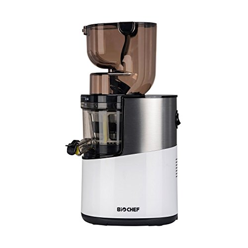 BioChef Altas Entsafter Whole Slow Juicer Pro - Ultra Leistungsstarker Motor, Einfach Gemüse & Früchte Entsaften mit XXL Einfüllschacht, Spülmaschinen Geeignete Einzelteile in Weiß von Bio Chef