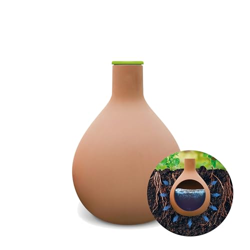 Bewässerungssystem/Olla „Hydromax S“ aus Ton | selbstregulierend | wurzelnahe Bewässerung | ideal für Beete und Hochbeete | 1 Liter, Ø 15 cm - bewässert im Bereich von ca. 60 cm von Bio Green