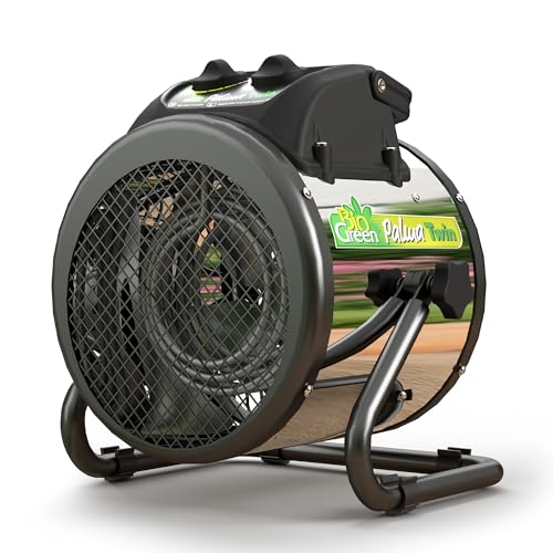 Bio Green Elektro-Gewächshausheizung Palma Twin mit manuellem Thermostat | 2 x 1000 Watt | 163 m³/h Luftumwälzung | Umluft-Modus | Edelstahl-Gehäuse Bio Green Elektro-Gewächshausheizung Palma Twin mit manuellem Thermostat | 2 x 1000 Watt | 163 m³/h Luftumwälzung | Umluft-Modus | Edelstahl-Gehäuse von Bio Green