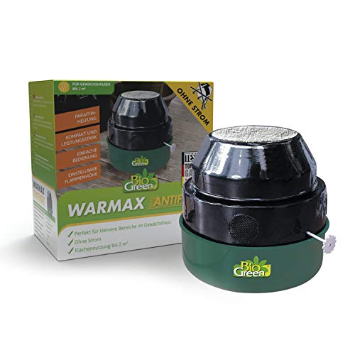 BioGreen Paraffin-Gewächshaus-Heizung WARMAX ANTIFROST | max. 150 Watt | für Gewächshäuser bis 2 m² | max. 10 Tage Brenndauer/Füllung von Bio Green