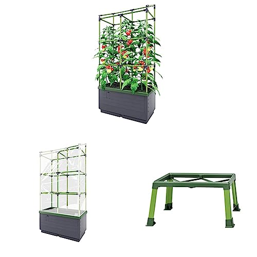 Bio Green Pflanzkübel CITYJUNGLE | Hochbeet für Balkon und Terrasse & Abdeckhaube für Pflanzkübel City Jungle und City Jungle Heidelberg & Standfuß für Pflanzkübel CITYJUNGLE von Bio Green