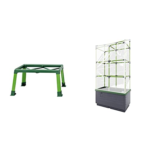 Bio Green Standfuß für Pflanzkübel CITYJUNGLE | 36 cm Höhe & Abdeckhaube für Pflanzkübel City Jungle und City Jungle Heidelberg | UV-beständige Folie | B 62 x T 33 x H 104 cm von Bio Green