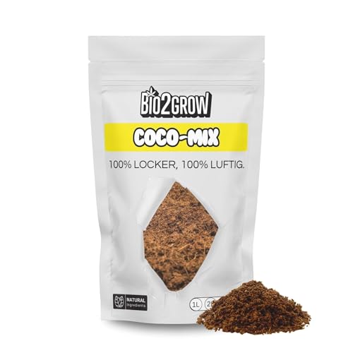 Bio2Grow Coco Mix 1L - Kokoserde gepresst Blumenerde Substrat Kokos Anzuchterde Grow Anbau Indoor Outdoor von Bio2Grow