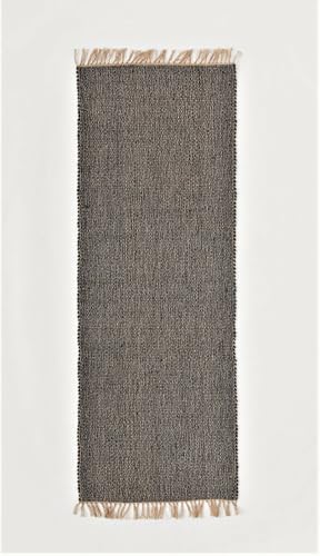 BioEcoLux Jute Teppich Dunkelblau – Rechteckiger Wohnzimmerteppich, Naturfaser, Handgewebt, Boho/Skandi Stil, Robust & Umweltfreundlich (70 x 140 cm) von BioEcoLux