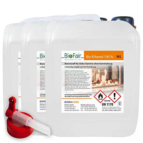 30L Bioethanol 100% Ethanol mit Dosierhahn von BioFair
