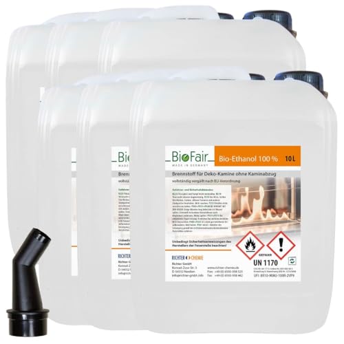 BioFair Bioethanol - 100% Reiner Brennstoff - Bioethanol für Bioethanolkamin, Ethanol Tischkamin, Wandkamin Indoor - 6 x 10 Liter BioFair Bioethanol - 100% Reiner Brennstoff - Bioethanol für Bioethanolkamin, Ethanol Tischkamin, Wandkamin Indoor - 6 x 10 Liter von BioFair