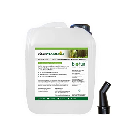 BioFair Sägekettenöl (10 Liter) aus 100% reinem Rapsöl-Vollraffinat von BioFair