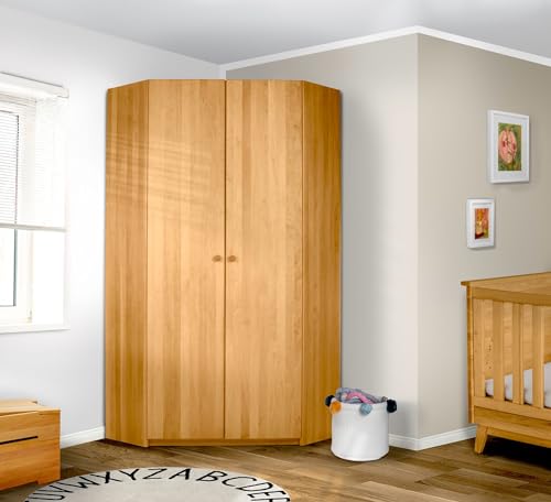 BioKinder Eckkleiderschrank Lara aus zertifiziertem Massivholz Erle, Kleiderschrank 200 x 135 x 86 cm von BioKinder - Das gesunde Kinderzimmer