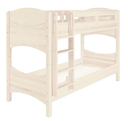 BioKinder Etagenbett Stockbett Noah mit Einhängeleiter und 2X Lattenrost aus zertifiziertem Kiefernmassivholz weiß lasiert 212 x 99 x 160 cm von BioKinder - Das gesunde Kinderzimmer