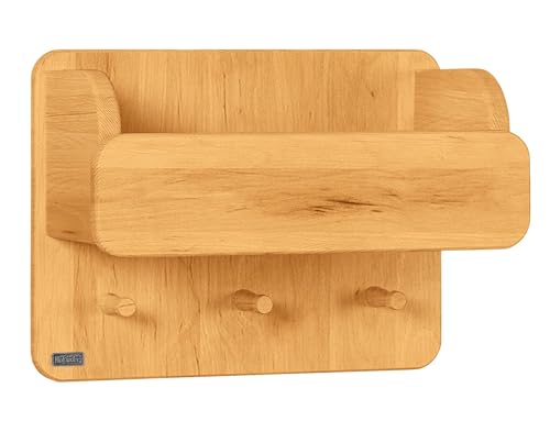 BioKinder Garderobe mit Ordnungsfach Wandgarderobe mit Ablage Laura aus zertifiziertem Massivholz Erle 30 x 40 x 20 cm von BioKinder - Das gesunde Kinderzimmer