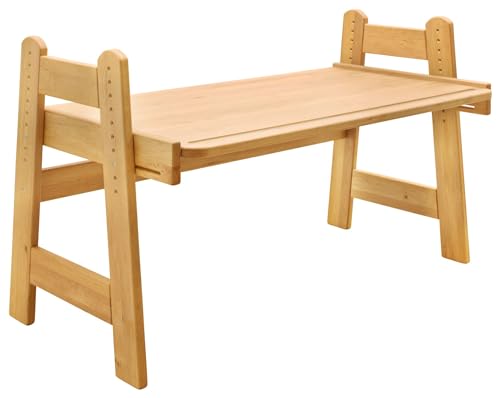 BioKinder Kinderschreibtisch Schülerschreibtisch Jugendschreibtisch Leon höhenverstellbar & neigbar, aus zertifiziertem Massivholz Erle 128 x 76 x 50-75 cm von BioKinder - Das gesunde Kinderzimmer