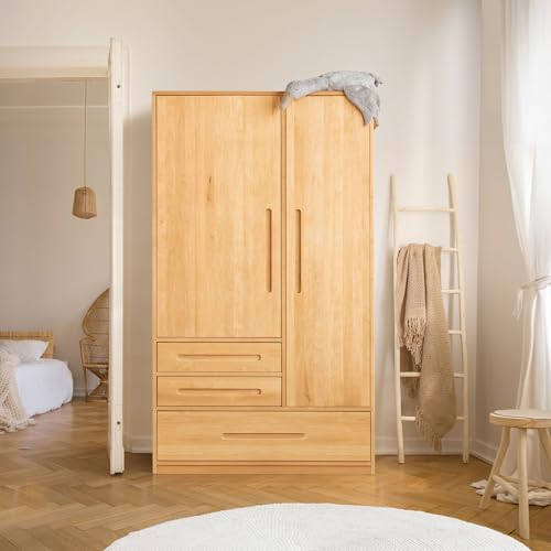 BioKinder Kleiderschrank Kinderkleiderschrank 2-türig Lina aus zertifizierten Bio-Massivholz Erle H 190 x L 110 x T 55 cm von BioKinder - Das gesunde Kinderzimmer