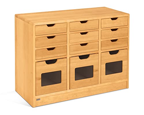 BioKinder Ordnungsregal Standregal Regal breit mit Boxen und Schubladen aus zertifiziertem Massivholz Erle 37 x 86 x 64 cm von BioKinder - Das gesunde Kinderzimmer