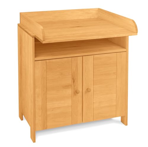 BioKinder Wickelkommode Wickeltisch Wickelregal Kommode Niklas mit abnehmbarem Wickelaufsatz, 2 Türen und offenem Fach Sideboard aus zertifiziertem Massivholz Erle von BioKinder - Das gesunde Kinderzimmer