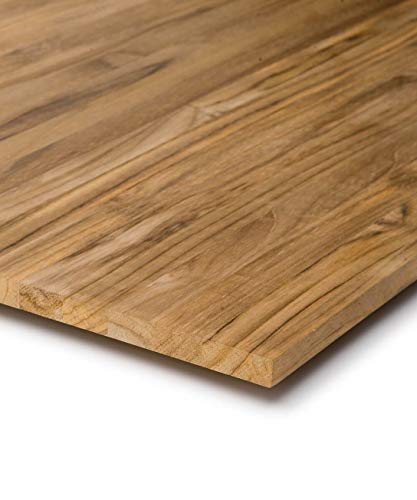 BioMaderas Teak Massivholz Regalboden 18mm Stärke/Tischplatte/Arbeitsplatte/Möbelbauplatte/Zuschnitt/FSC® 100% durchgehend von BioMaderas