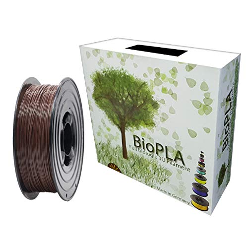 Bio PLA Filament 1,75mm 1kg Spule Full Biologic PLA Filament 1000g für alle 3D Drucker (Dunkelbraun) von BioPLA