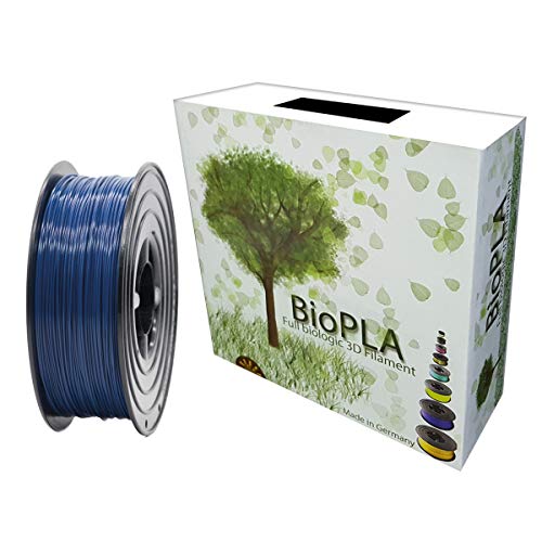 Bio PLA Filament 1,75mm 1kg Spule Full Biologic PLA Filament 1000g für alle 3D Drucker (Saphirblau) von BioPLA