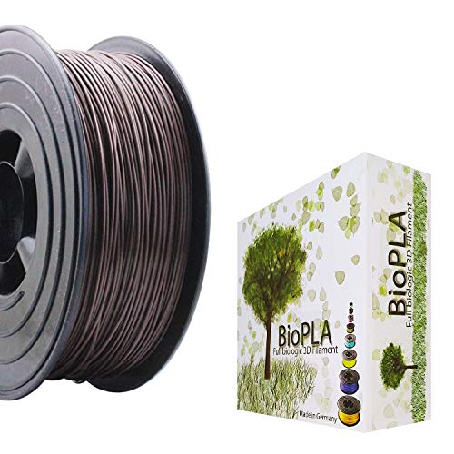 Bio PLA Filament 3D-Drucker PLA 1,75mm 1kg Spule Rolle (Dunkel Braun) von BioPLA