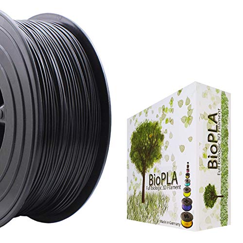 Bio PLA Filament 3D-Drucker PLA 1,75mm 1kg Spule Rolle (Schwarz) von BioPLA