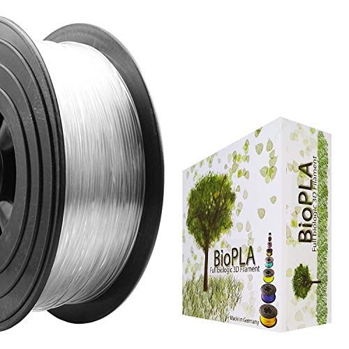 Bio PLA Filament 3D-Drucker PLA 1,75mm 1kg Spule Rolle (Transparent) von BioPLA