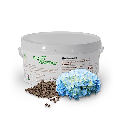 BioVegetal Hortensiendünger mit Guano und natürlicher Langzeitwirkung durch Fixierung der Nährstoffe durch Ton, 2,5 kg Eimer BioVegetal Hortensiendünger mit Guano und natürlicher Langzeitwirkung durch Fixierung der Nährstoffe durch Ton, 2,5 kg Eimer von BioVegetal
