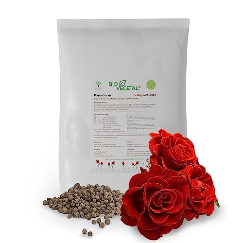 BioVegetal Rosen-Dünger mit Guano und natürlicher Langzeitwirkung durch Fixierung der Nährstoffe durch Ton-Humus-Komplex, 25 kg Sack BioVegetal Rosen-Dünger mit Guano und natürlicher Langzeitwirkung durch Fixierung der Nährstoffe durch Ton-Humus-Komplex, 25 kg Sack von BioVegetal