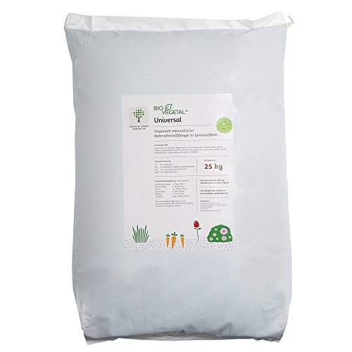 BioVegetal organisch-mineralischer Universal-Dünger mit Guano und Langzeitwirkung durch Fixierung der Nährstoffe durch Ton-Humus-Komplex 25 kg Sack von BioVegetal