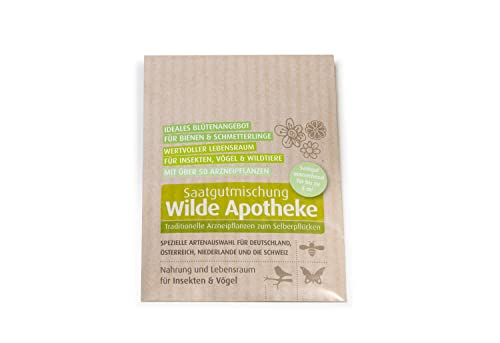 Biobalu Wilde Apotheke 3g - 50 traditionelle Heilkräuter Samen - Bienenfreundliche Wildblumenwiese, Wildkräuter Samen mehrjährig & regional, Arzneipflanzen Saatgutmischung (1) von Biobalu