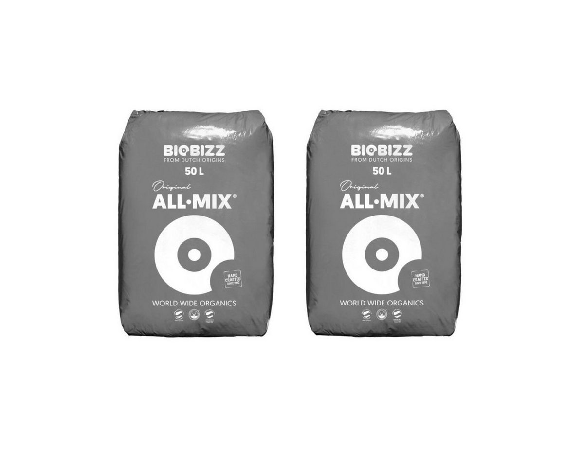 Biobizz Pflanzerde BioBizz All Mix - Set, mit Organischer NPK-Dünger, Vorgedüngtes Substrat, (2x 50 Liter), 2x 50 Liter von Biobizz