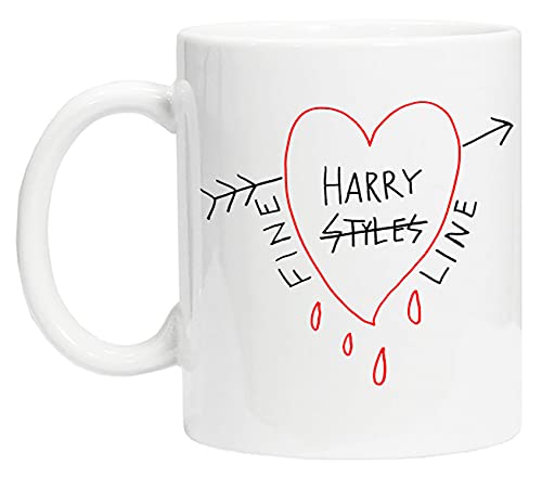 Harry Fine Line Heart Weiß Keramik Becher Tasse Für Tee Kaffee White Ceramic Mug Cup For Tea Coffee von Bioclod