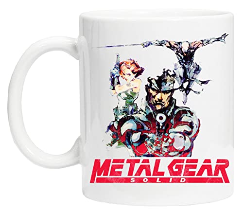 Metal Gear Solid Characters Wiederverwendbare Tasse aus weißem Glas für Tee und Kaffee Coffe Cup von Bioclod