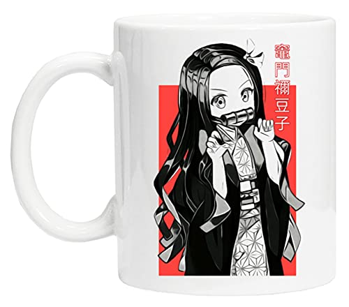 Nezuko Kamado Weiß Keramik Becher Tasse Für Tee Kaffee White Ceramic Mug Cup For Tea Coffee von Bioclod