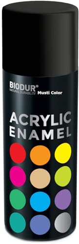 Biodur 400ml Dose Acryllack Autolack Sprühfarbe Lackspray Spraydose Rostschutz Sprühlack Graffiti Farbe Tiefschwarz Matt RAL 9005 von Biodur