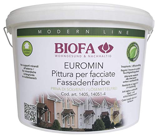 BIOFA 1405 Euromin Silikatfarbe weiß für Außen 10 L von Biofa
