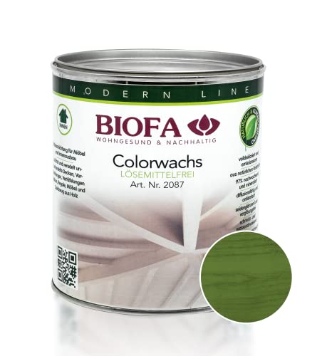 BIOFA Colorwachs lösemittelfrei farbig natürliche Holz-Wachs-Lasur mit Carnaubawachs für Holzdecken, Möbel, Spielzeug Moosgrün 0,375L BIOFA Colorwachs lösemittelfrei farbig natürliche Holz-Wachs-Lasur mit Carnaubawachs für Holzdecken, Möbel, Spielzeug Moosgrün 0,375L von Biofa