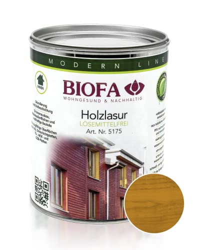 BIOFA Holzlasur farbig lösemittelfrei Holzschutz Holz Lasur 0,375L Mais von Biofa
