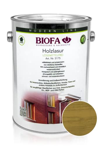 BIOFA Holzlasur farbig lösemittelfrei Holzschutz Holz Lasur 2,50L Eiche hell von Biofa