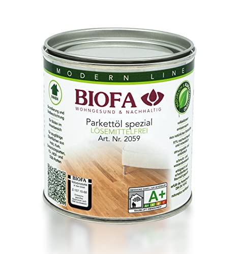 BIOFA Parkettöl spezial lösemittelfrei Fußbodenöl farblos 2059 0,375L von Biofa