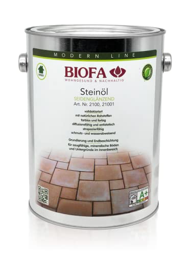 BIOFA Steinöl farbig 1,00 L Farbe Quarzgrau siehe Farbkarte -Terracotta Estrich Beton Ziegelöl von Biofa