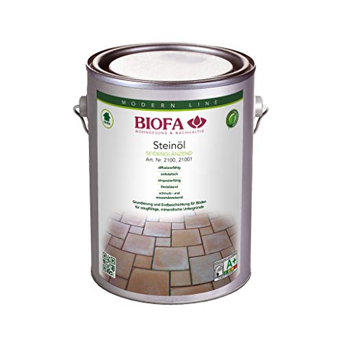 Biofa Steinöl farblos, Plattenöl, Travertin, Marmor, Naturstein, Terracotta, Estrich, alle mineralische Untergründe, (2,5 L) von Biofa