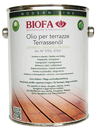 Biofa Terrassenöl farblos - Pflegeöl für Holzterrassen, Terrassendielen aus Holz (2,5 Liter) von BIOFA