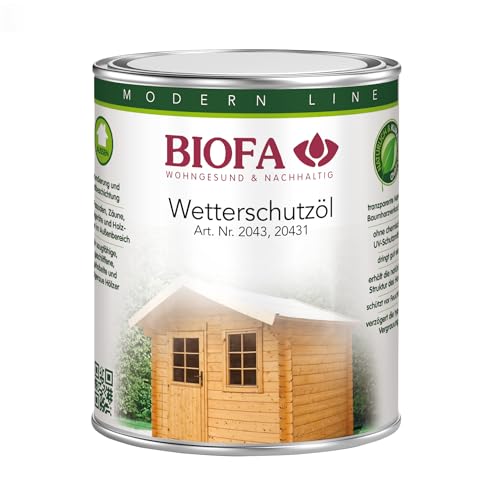 Biofa Wetterschutzöl Nr. 2043 0,375 Liter für Holz im Außenbereich von Biofa