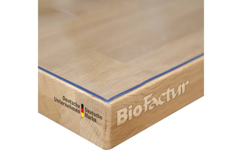 Biofactur Tischdecke Tischfolie Glasklar Folie 2 mm gerader Kante transparente Tischdecke von Biofactur