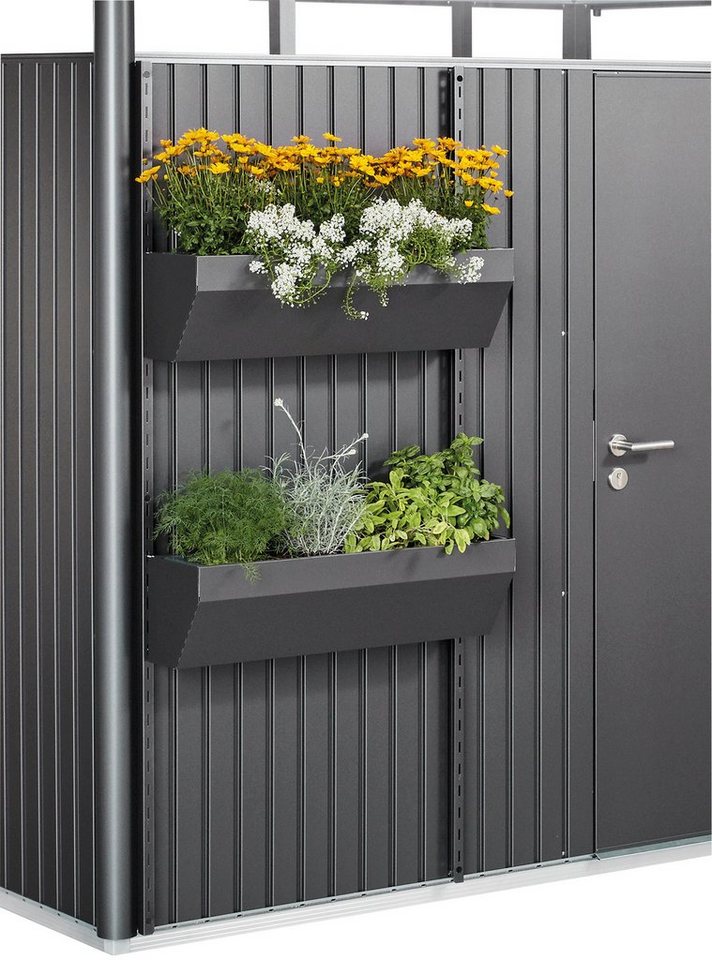 Biohort Blumenkasten FloraBoard, 2er-Set, dunkelgrau-metallic von Biohort