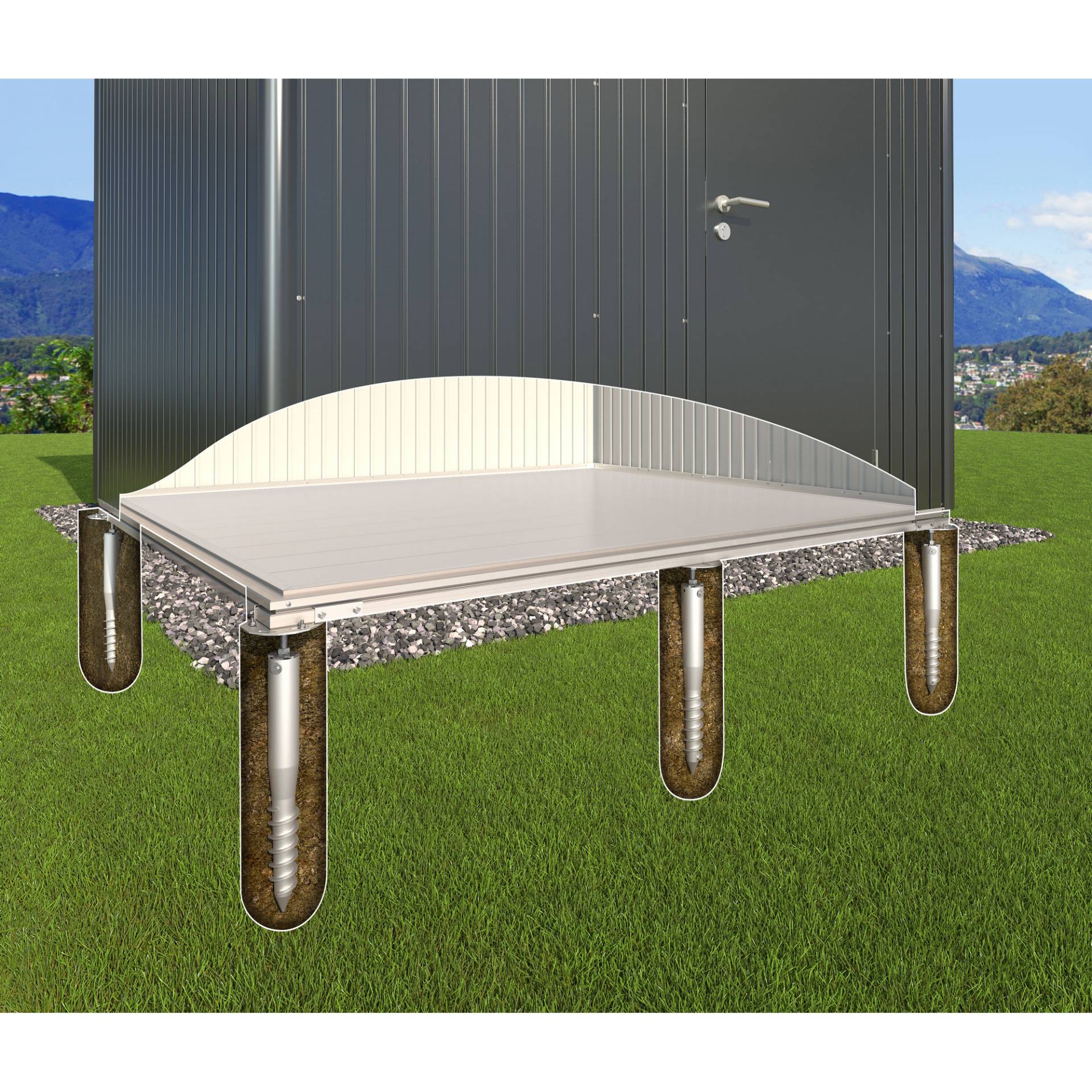 Biohort Erdschraubenfundament 'SmartBase Plus' für 'AvantGarde A2' Biohort Erdschraubenfundament 'SmartBase Plus' für 'AvantGarde A2' von Biohort