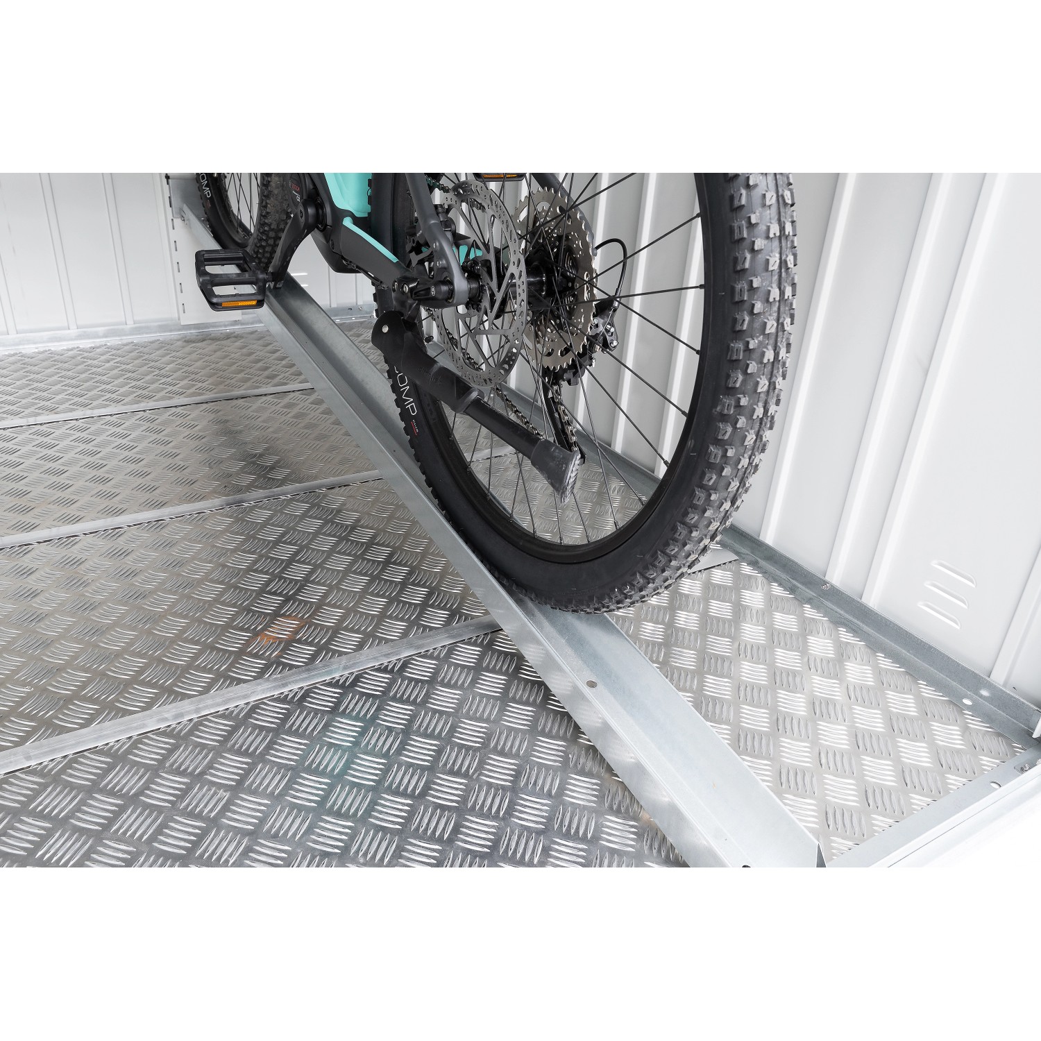 Biohort Fahrradschiene für Minigarage 17,9 x 199,9 x 139,5 cm Silber-Metallic von Biohort
