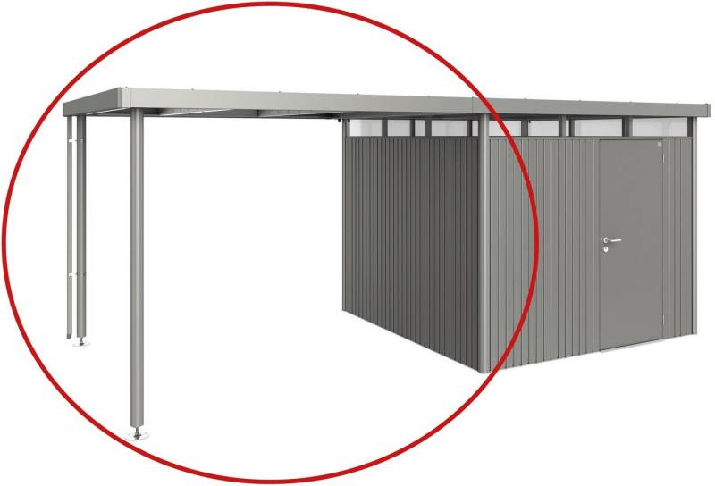 Biohort Gerätehaus-Anbaudach, BxT: 282x275 cm, für Gerätehaus HighLine H4, quarzgrau-metallic von Biohort