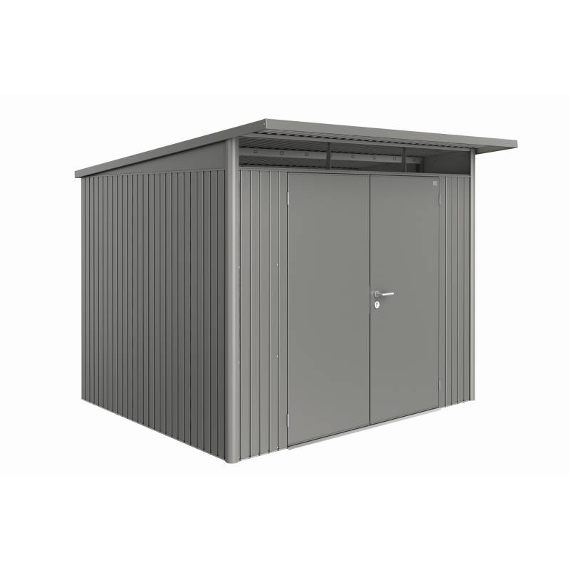 Biohort Gerätehaus 'AvantGarde' Gr. A6 quarzgrau-metallic 260 x 260 cm, mit Doppeltür von Biohort